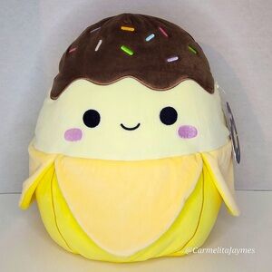 🖤 JUNIE 🍫🍌 12" Chocolate Dipped Yellow Banana Select Series Squishmallow NWT